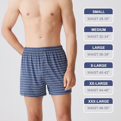 BAMBOO COOL Mens Boxers Short Classic Fit Soft Casual Underwear Loose Breathable Boxer Shorts for Men