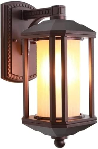 Lampe murale extérieure en aluminium et verre givré lanterne de villa chinoise