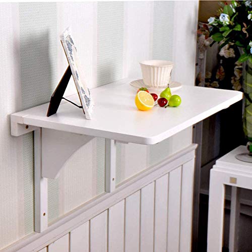 Bureau pliable mural blanc 60x40 cm compact avec table flottante