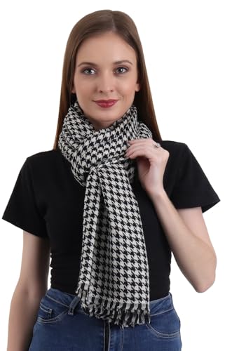 EH 100% Pure Cashmere scarf, stole Houndstooth, warm large buttery soft Pashmina2
