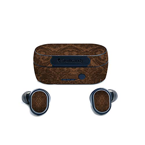 MightySkins Skin for Skullcandy Sesh True Wireless Earbuds - Brown Linen | Protective