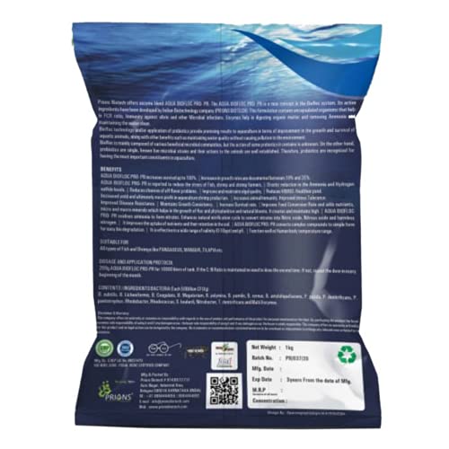 Image of Aqua Biofloc Pro-PR, Ultra Probiotic Supplements for Aqua Biofloc Systems, Aquaculture Feed Supplement with 50 Billion CFU - Per Gram - (1 Kg)