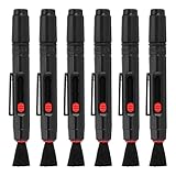 PATIKIL Camera Dusting Brush, Multifunction Cleaning Brush Keyboard Lens Pen Screen Lens Cleaner for Vinyl Records, LP Scan, SLR & Computer Screens,6 Pcs Red