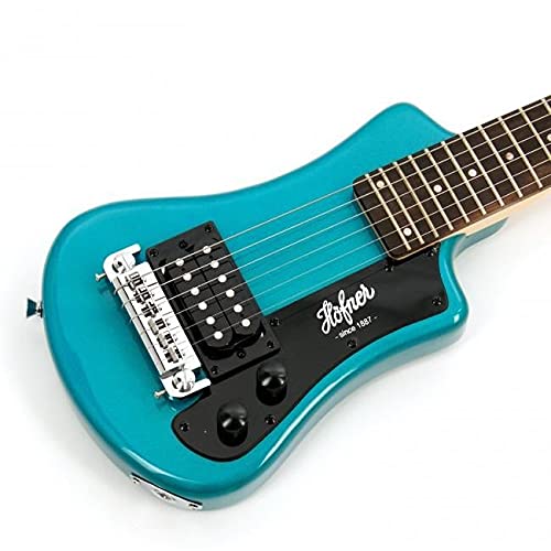 Hofner HCTSHBLO 6 String Shorty Electric Travel Guitar-Blue W/Gig Bag thumb #2