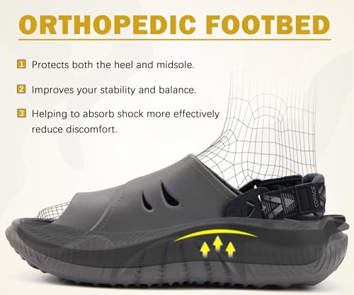Image of COFACE Mens Orthotic Clogs Orthopedic Mules for Men Recovery Sandals Man Plantar Fasciitis Summer Casual Size 7-15