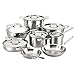 Produktbild All-Clad BD005705 Kochgeschirr-Set, 5-lagig, Edelstahl, spülmaschinenfest, silberfarben d5 gebürstet 14-teilig 14-Piece edelstahl