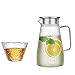 SYue Hervidor frío y ndash; Jarra de Vino y ndash; Jarra de Vidrio Transparente de Boca Ancha para Agua, Jugo, Leche, café, Teca Helada, Bebida casera de Verano