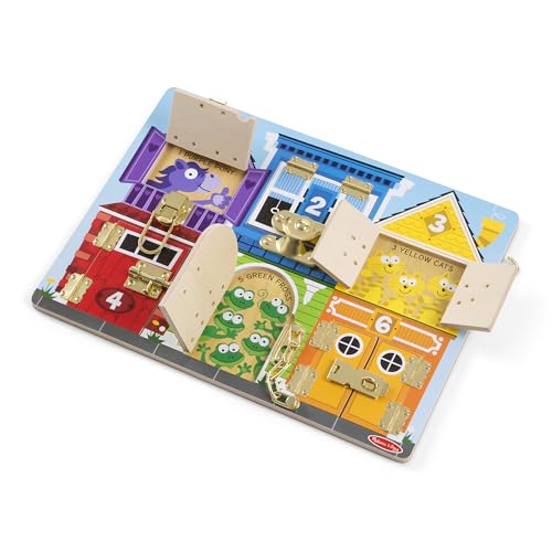Melissa & Doug - Planche Activités Montessori Avec Loquets - Jouet Sensoriel En Bois - Jouet D'Activité, De Développement Et D'Apprentissage - Certifié FSC - Cadeau Enfant 3 Ans Et +