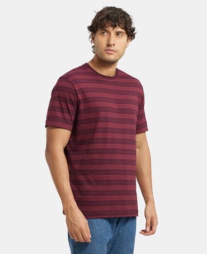 Image of Jockey 2715 Men Super Combed Cotton Rich Striped Round Neck Half Sleeve T-Shirt
