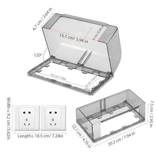 Image of Housoutil Outdoor Waterproof Outlet Plug Cover : 2- Gang Flip Weatherproof Cover Outlet Cover Adhesive Type Receptacle Protector - Wall Switch Socket Face Plate Panel Box for Bathroom