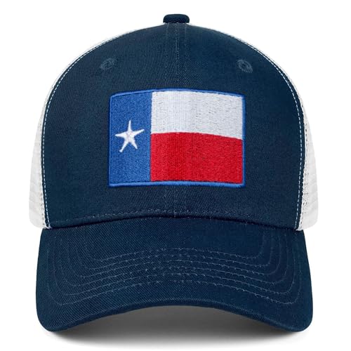 Image of Adjustable State Flag Trucker Hat Mesh Baseball Cap with Embroidered Patch for Men Women