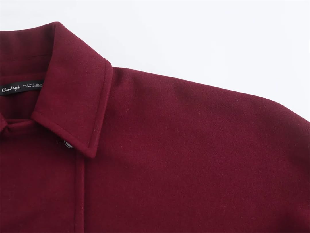 Cappotto invernale da donna in misto lana con risvolto con maniche a mantello cappotto oversize monopetto chic caldo capispalla