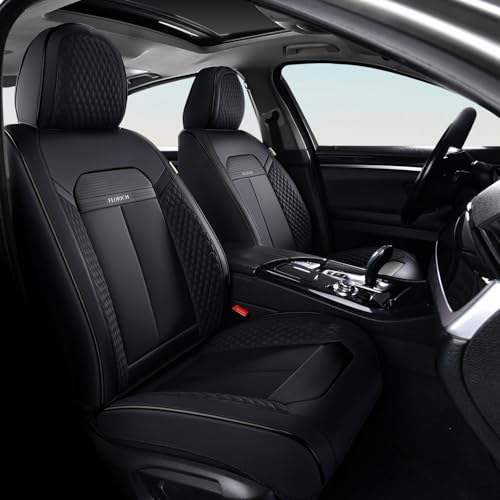Image of FLORICH Car Seat Covers Full Set, Automotive Seat Covers, Black Car Seat Cover, Waterproof Seat Protectors Universal fit for Car Truck Van SUV - Black