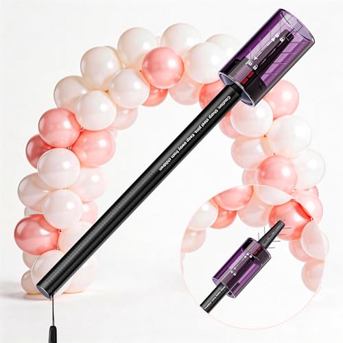 Luvan Balloon Popper Striker Tool 360 All-Angle Balloon Burst Remover with Safety Lock Heavy Duty Aluminum Handle & 16 Steel Needles Portable Party Supply Tool Kit for Parties Events Wedding