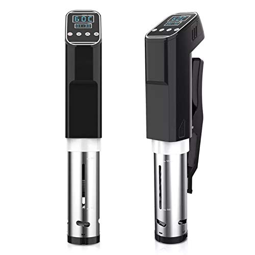Sous Videooker, 1500W Präzise Temperatur Timer Edelstahl Thermischer Taucherzirkulator Vakuum-Lebensmittelkocher LCD-Digitalanzeige, Edelstahl