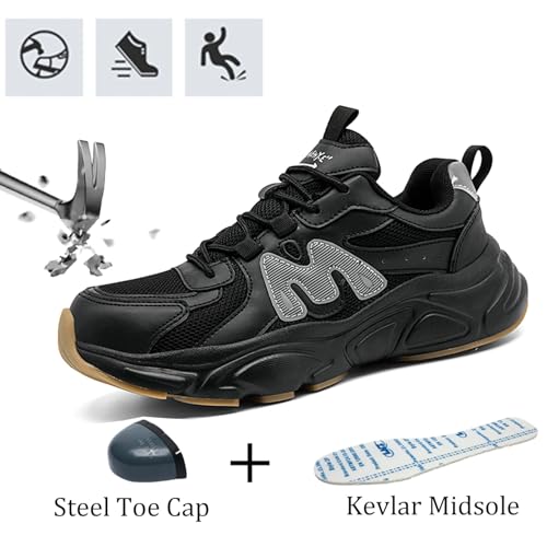 Image of Nutropa Steel Toe Boots for Men, Lightweight Safety Work Shoes, Comfortable Breathable Composite Toe Boots Slip-Resistant Indestructible Shoes