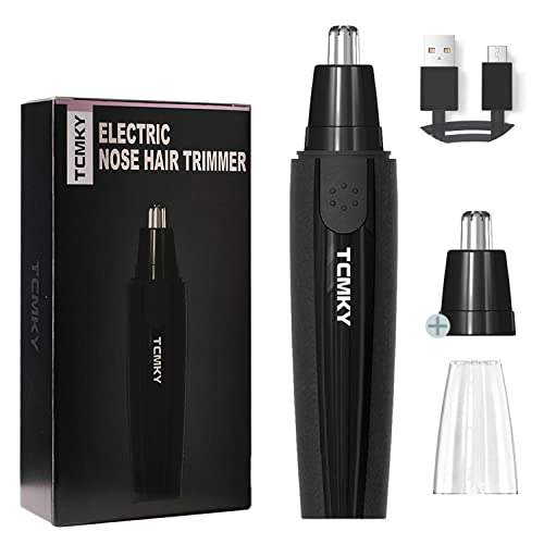 Tcmky Ear And Nose Hair Trimmer Clippers For Men - Rechargeable Trimmer With 360°Rotary Blades For Easy Cleansing,Nose Hair Trimmer With 1 Extra Replaceable Blades (Black) #TOP2