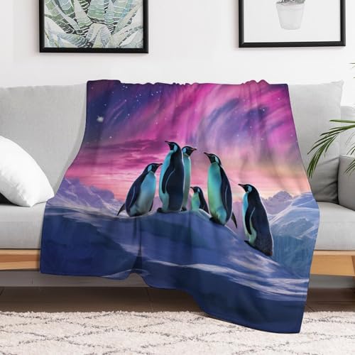 Couverture pingouin chaude contre le froid nocturne sur lit et sofa - 3
