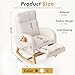 FOXHUNTER Rocking Chair for Nursery with High Backrest & Foot Rest-Nursery Rocking Chairs with Side Storage Pocket for Breastfeeding,Modern Glider Chair for Baby Bedroom,Living Room,Teddy White