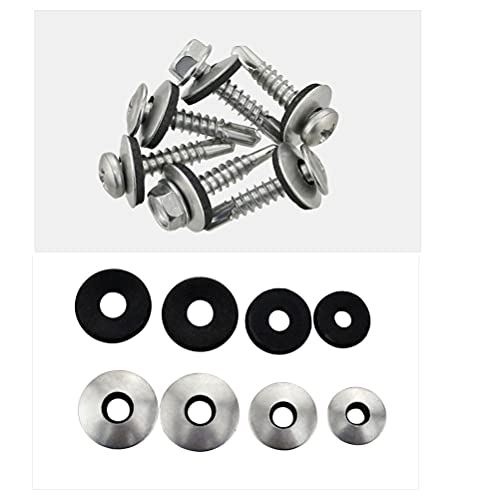 ANSIEDIO EPDM-Dichtscheiben mit Neoprenbeschichtung aus Edelstahl für Schrauben, M6.3×16mm,50 pcs