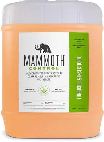 Mammoth Control - Concentrated Miticide, Fungicide and Insecticide - Made with Thyme Oil (6 Gallons)