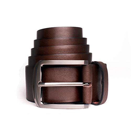 Cinto Masculino Social em Couro 40mm Marrom com Costura 115