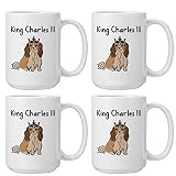 Richolyn 4 Pcs Tasse pour l'Angleterre New King Charles - Tasse avec Anse en Forme de D King of England,Le Roi de Grande-Bretagne Mug Memorial Mug Tasse en céramique pour Cadeaux et Souvenirs