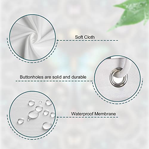 Omifly Teal Mandala Shower Curtain Turquoise Moth 60Wx72H Inch Aesthetic Butterfly Floral Bathroom Set Moon Trippy Mushroom Shower Curtain Gothic Vintage Plant Flower 12 Plastic Hooks Bathroom Decor #TOP2