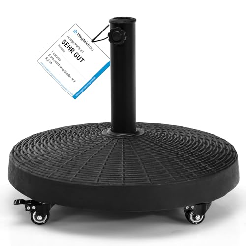 COSTWAY 23 kg Sonnenschirmständer mit Rollen, Schirmständer in...