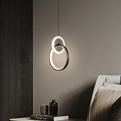Lámpara de suspensión moderna para dormitorio en latón negro y 40W 3