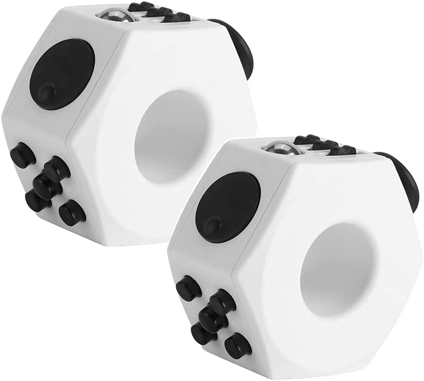 フィジェットリングキューブフィジェットおもちゃリングの種類不安ストレス解消キューブリングハンドヘルドポケットゲーム感情調整集中力を高めるツール多機能減圧グッズギフト ブラック 2pcs Anbx Net
