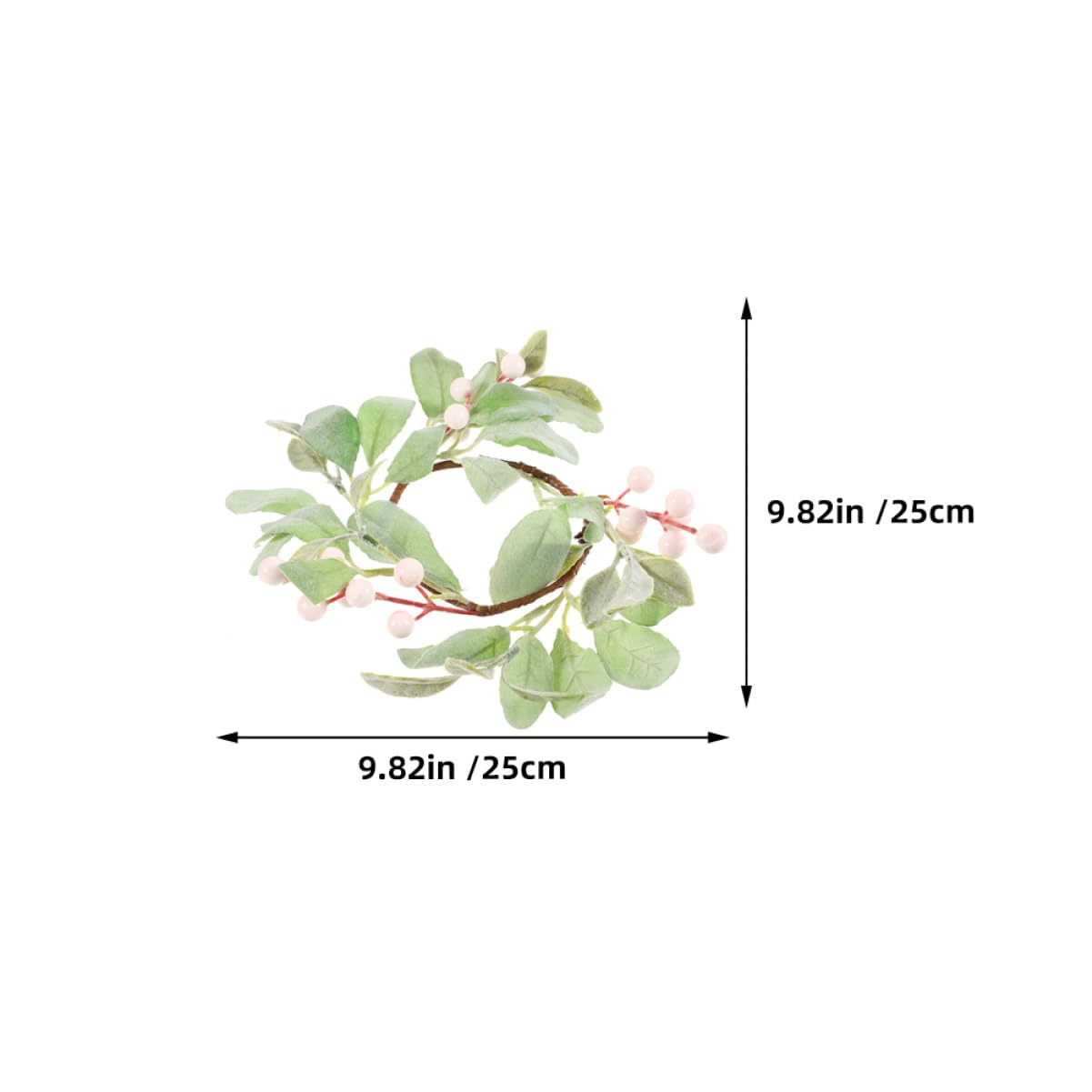 PRETYZOOM Christmas Candle Ring Decor Greenery Pillar Candle Holder Faux Floral Wreath Farmhouse Style Holiday Accessory