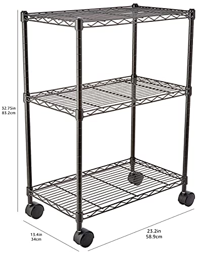 AmazonBasics stellingkast met 3 schappen op wieltjes - zwart - Image 5