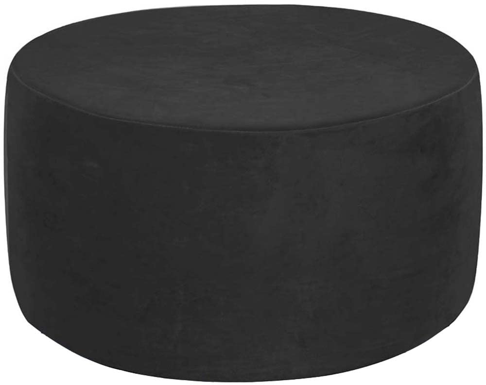 Velvet Ottoman Slipcovers /Cover ，Round Stretch Footstool Cover, With Elastic Bottom ， Modern Dustproof Foot Stool Covers Removable Washable Large Anti-Slip Pouffe Cover ( Color : A10 , Size : 50-58cm