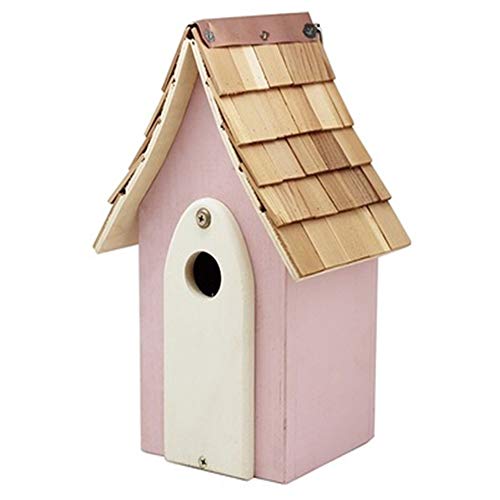 ANSTRK Bird Feeder Perfect Gifting Option For Kids Retro Arts And Crafts Country Cottages Bird House Outdoor Wood Birdhouse For Small Bird Cabin Birdhouse Outdoor Decoration Welcome Decorative Hand