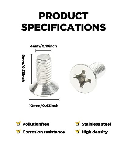 Image of YAKEFLY Rotor Screws,Screw Rotor Brake Disc Retaining 93600-06014-0H,Universal Fit Automotive Replacement Brake System Parts,Stainless Steel Retaining Screws for Front and Rear (4PCS)