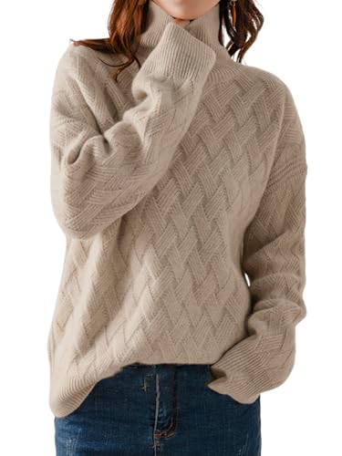 [ワン アンブ] ハイネックセーター レディース タートルネック ニット トップス ニットトップス 上品 柔らかい オーバーサイズ カジュアル ベージュ M