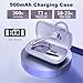 HEIBAS Bluetooth Headset, Wireless Bluetooth Earpiece with 500mAh Charging Case 72 Hours Talking Time Built-in Microphone for iOS Android Cell Phone, V5.1 Hand-Free Headphones for Trucker-Violet