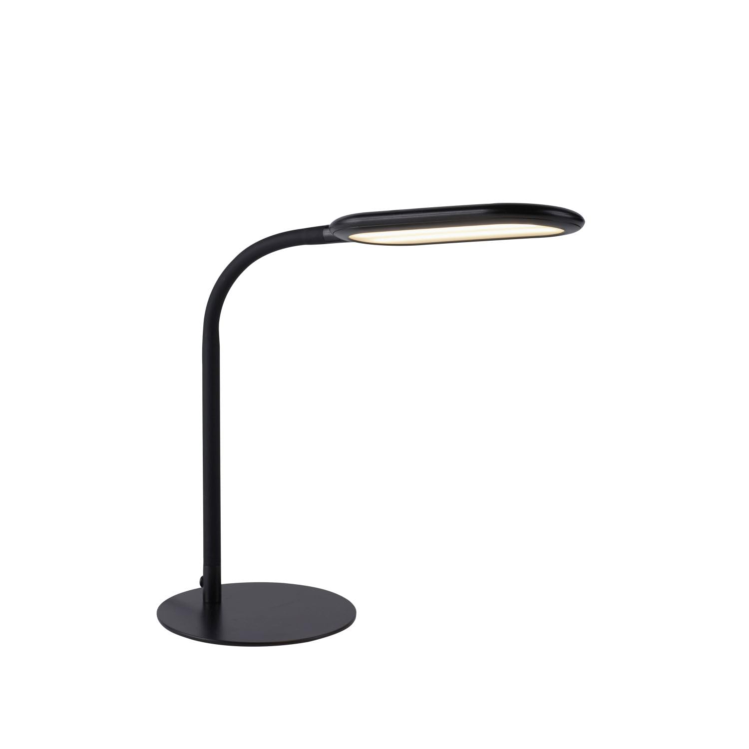 Licht-Erlebnisse LED Tischlampe Metall Schwarz Büro Schreibtisch H:59 cm 3000-6000 K 1180 lm 7 W Touch Dimmer Farbtemperaturwechsel flexible Tischleuchte Modern HESWIN