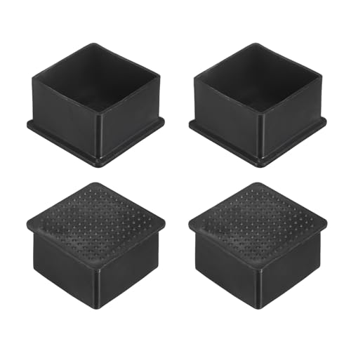 Image of M METERXITY 4-Pack Square Chair Leg Caps, 2 inch (50mm) PVC Chair Leg Floor Protectors for Chairs /Table /Bed, Furniture Feet Covers Cups Non-Slip End Tips