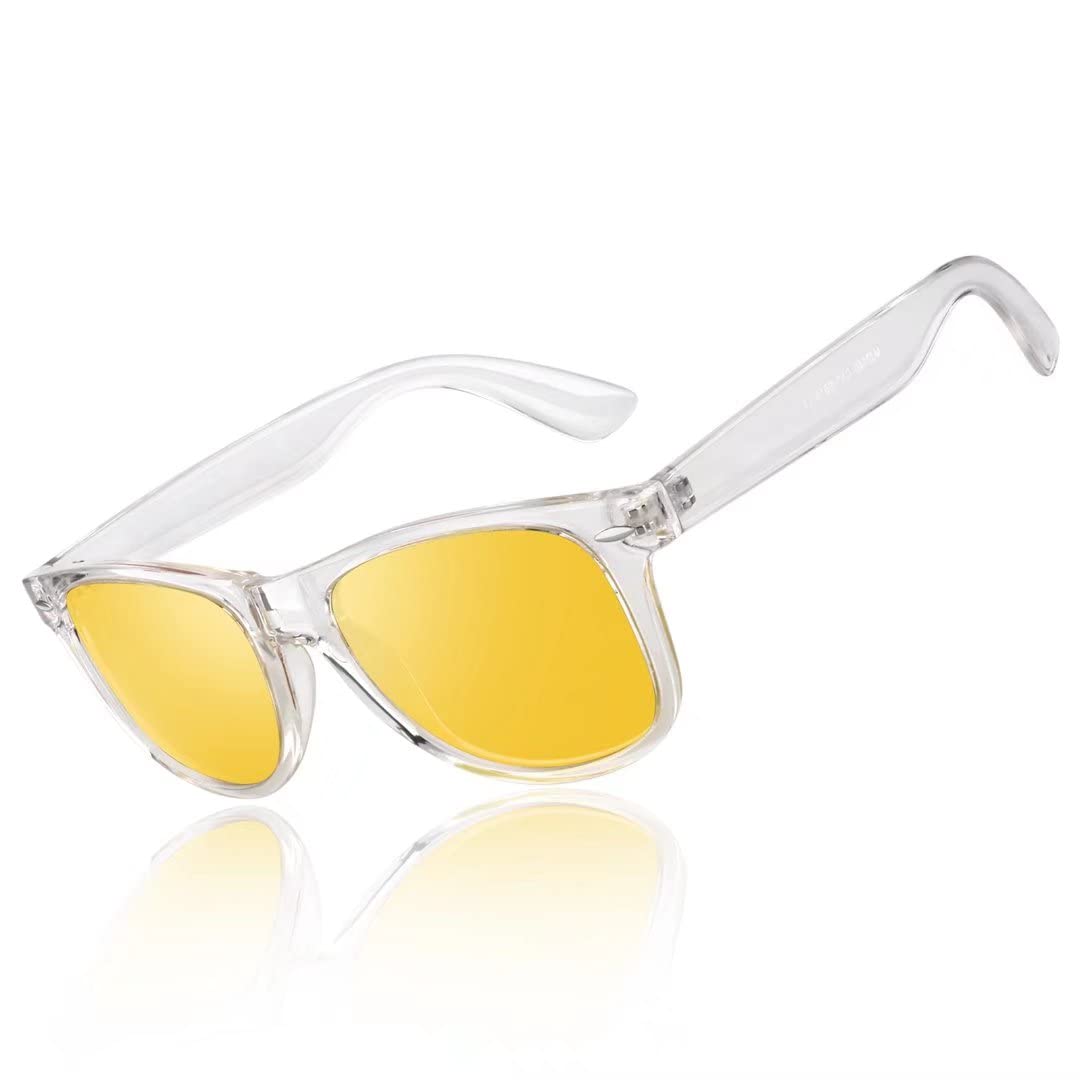 LINVO Occhiali da Sole da Uomo Donna Polarizzati Guida Protezione 100% UV400 Retrò Anni '80 Design