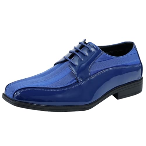 Image of Viotti 179, Casual Dress Oxford Shoes for Men, Satin Striped Lace-Ups, Men's Business Casual Leather & Satin Shoe, for All Formal Occasions
