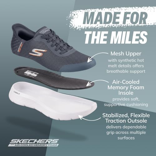 Skechers Herren Free Slip-ins Go Walk Flex-Hands Up Sneaker, GRAU, 42.5 EU Weit – Ansicht 4