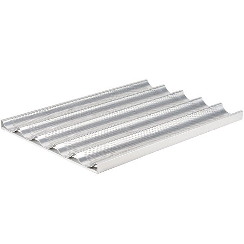 Chicago Metallic 49035 Uni-Lock Baguette/French Bread Pan 5-long perforated - C