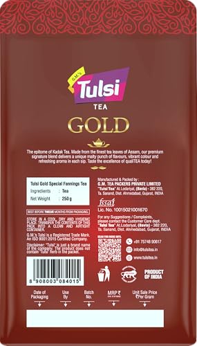 Image of Tulsi Gold Tea Special Fannings 250G | Premium Chai | Assam Tea Leaves | Kadak & Aromatic Blend for Quality Chai Lovers