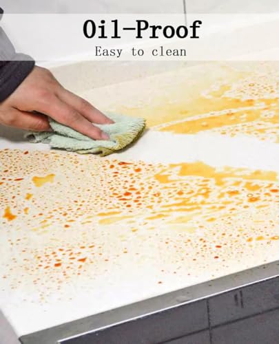Image of Electrostatic Absorption Tabletop&Countertop Protective Film 17.3inch*16.4FT Transparent No Glue Removable Contact Paper Oil-Proof for Horizontal Smooth Surface Protector Smooth Furniture Surface
