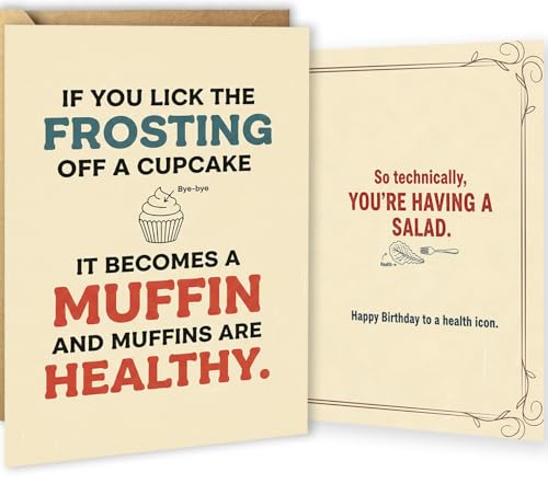 ATTLVV Funny Birthday Card, Food Humor Birthday Gift, with Kraft Envelope and Gold Seal Sticker