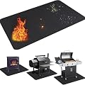 ele ELEOPTION Grill Mats for Outdoor Grill in Under Grill Mat Compatible Fireproof Oil-Proof and Waterproof BBQ Grilling Mats for The Deck, Patio Protector Fireplace Mat 65 x 39 inch