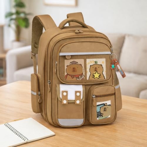 Image of Girls School Backpack Cute Pink Pastel Gradient Bag with Multiple Compartments Lightweight Durable Bookbag for Kids Students (purple bag)