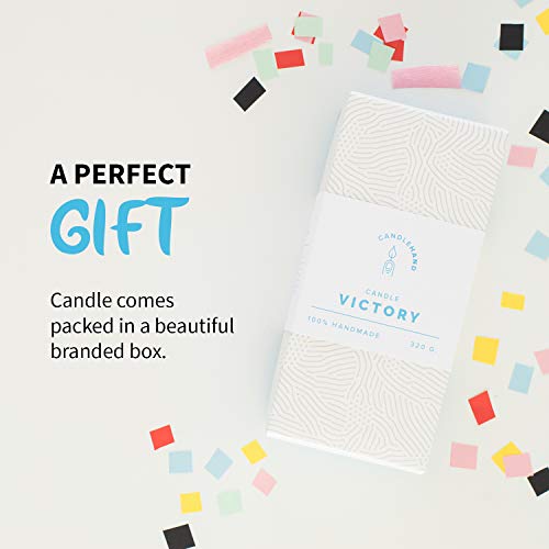 Candlehand Hand Gesture Candle Peace Sign - Big Real Hand Size 6.7 X 4.3 X 2.4 Inches - Handmade Winner Statue - Birthday, Office, Housewarming Gift (Blue) #TOP2